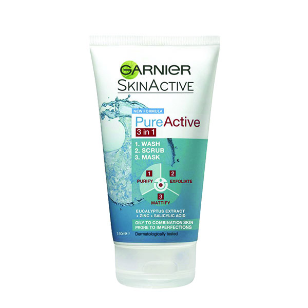 Garnier Pure Active 3 In 1 Scrub Wash Mask 150Ml
