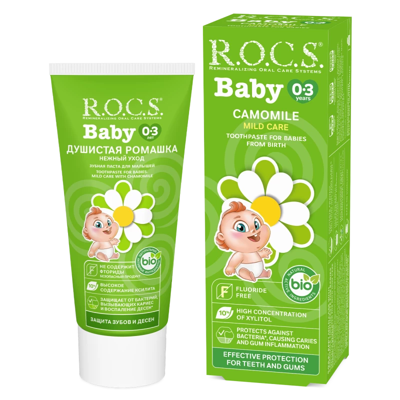 R.O.C.S. Toothpaste Fluoride-free Baby Camomile 45g (0-3 Years)