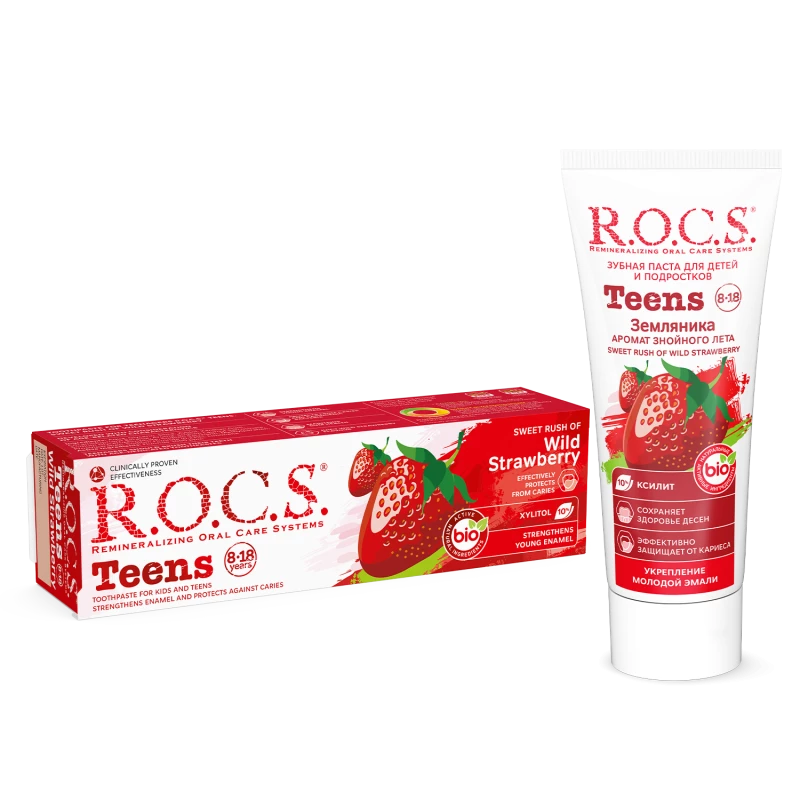 R.O.C.S. Toothpaste Teens Sweet rush of wild strawberry 74g (8-18 Years)