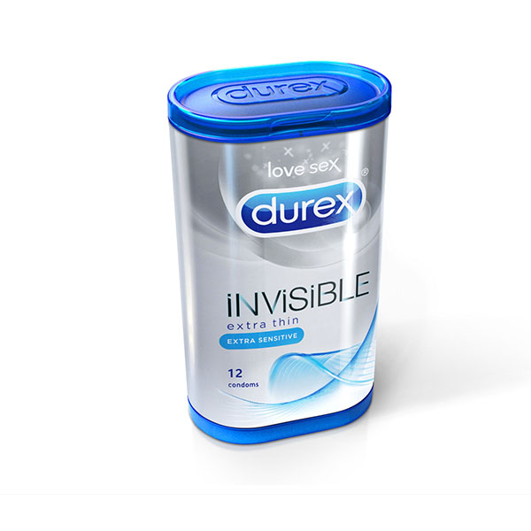 Durex Invisible Extra Thin Lubricated 12 Condom
