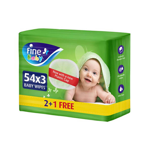 Fine Baby Soft Wet Wipes Pack Of 3 * 54