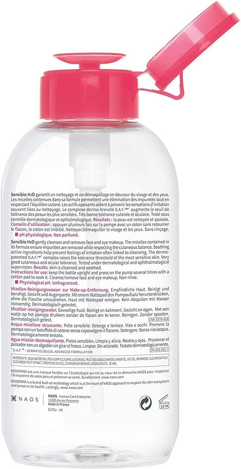 Bioderma Sensibio H2O Micellar Solution Pump 500Ml - Image 2