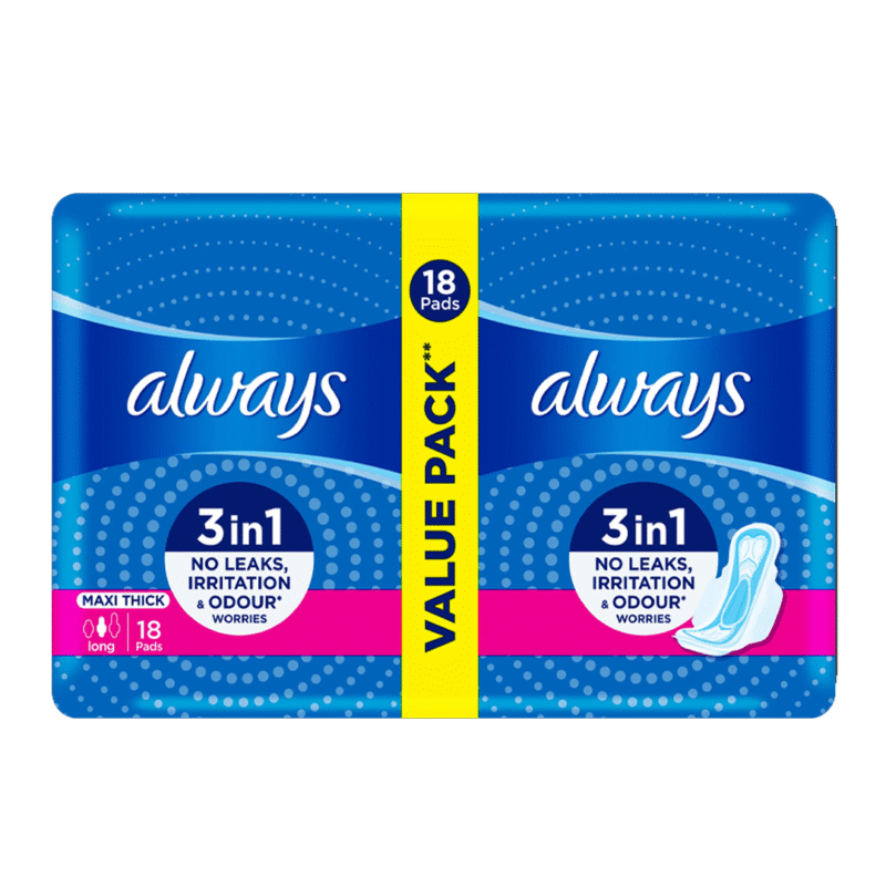Always Maxi Thick Value Pack 18 Pads Offer 25%