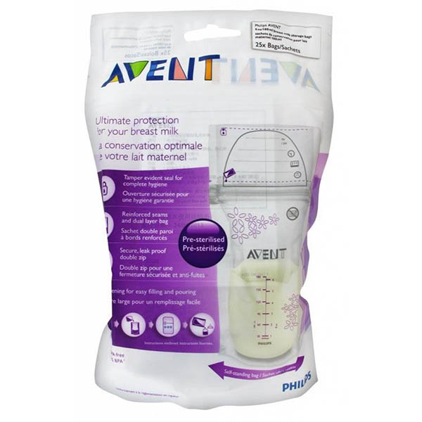 Avent Breast Bags 25 Pcs 18ML