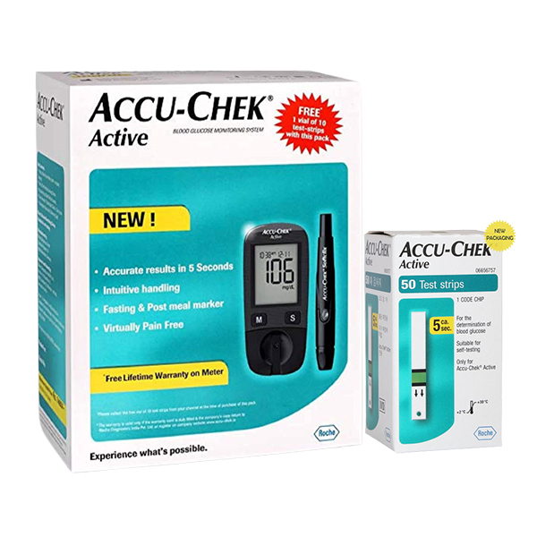 Accu Chek Active Glucose Monitor With 60 Strips.