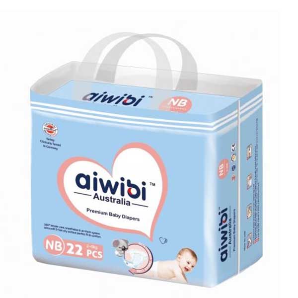 Aiwibi Baby Diapers Size (1) 3-6 Kgs 22 Diapers
