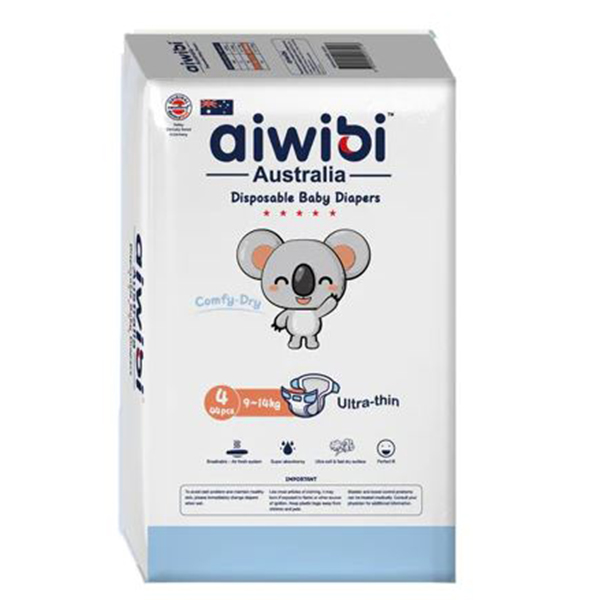Aiwibi Baby Diapers Size (4) Large 9-14 Kgs 44 Diapers