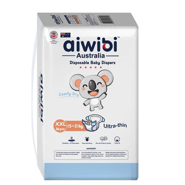 Aiwibi Baby Diapers Size (6) 15-21 Kgs 36 Diapers