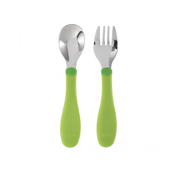 Chicco Metal Cutlery +18M Green