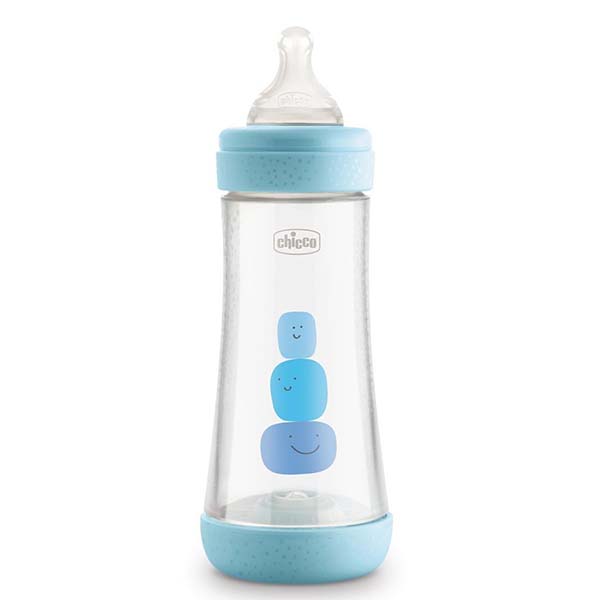 Chicco Perfect 5 Fast-Flow Bottle (Blue) 2M+, 240Ml