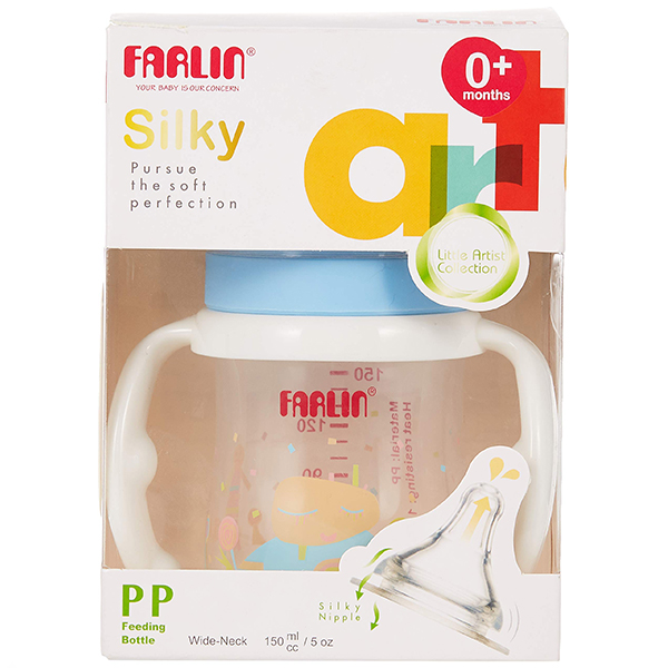 Farlin Feeding Bottle Silky Art 0M+150ML Blue