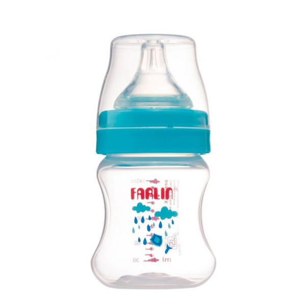 FARLIN FEEDING BOTTLE SILKY ART 0M+ 140ML BLUE