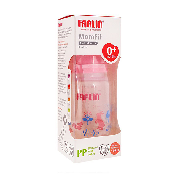 Farlin Momfit Anti Colic Feeding Bottle Pink 140Ml 0M+