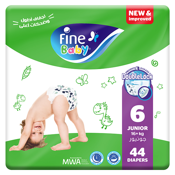Fine Baby Diapers XX-Large Size 6, (16+ Kg), 44 Diapers