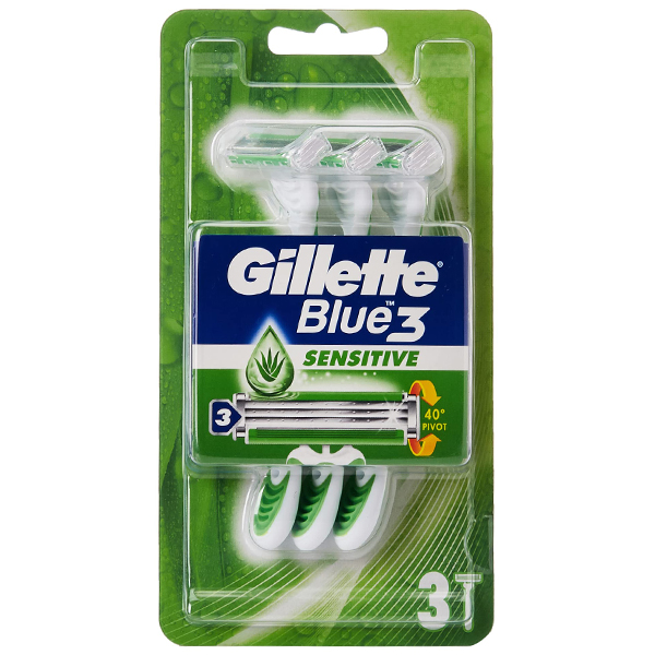 Gillette Blue Sensitive Razor 3Pcs
