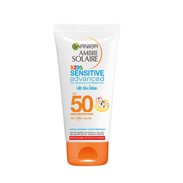Garnier Ambre Solaire Kids Wet Skin Sun Lotion Spf 50, 150Ml