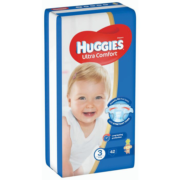 Huggies Diapers Size (3) 4-9 Kgs Jumbo 42 Diapers