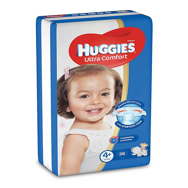 Huggies Diapers Size (4+) 10-16 Kgs Jumbo 38 Diapers