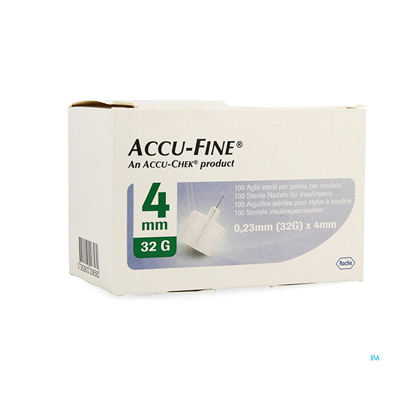 Accu Fine Single Use Insulen Pen Needles 4Mm 32G