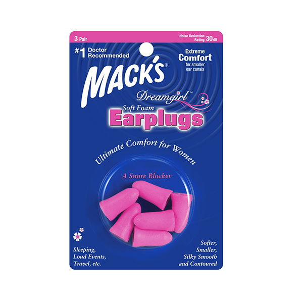 Macks Ear Plug For Girl Soft Foam 3 Pair