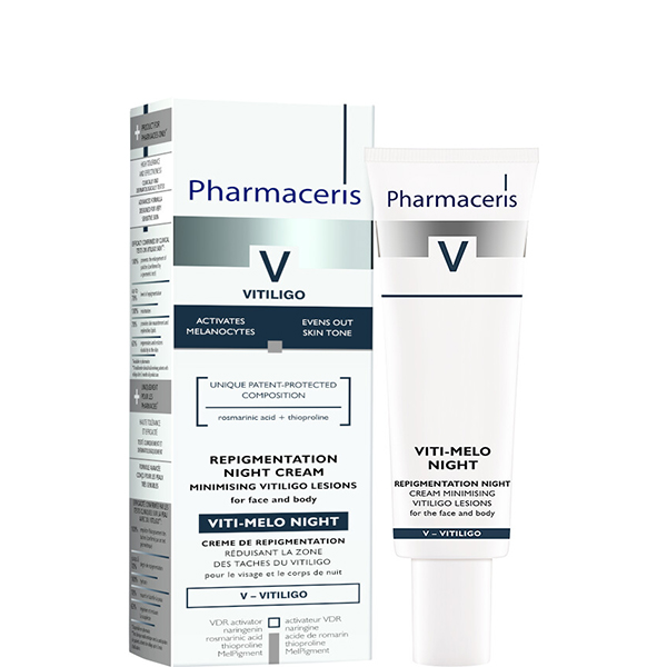 Pharmaceris V Viti-Melo Repigmentation Night Cream Minimising Vitiligo Lesions For Face And Body 40Ml