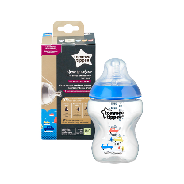 Tommee Tippee Closer To Natural Bottle Blue 0M+, 260Ml