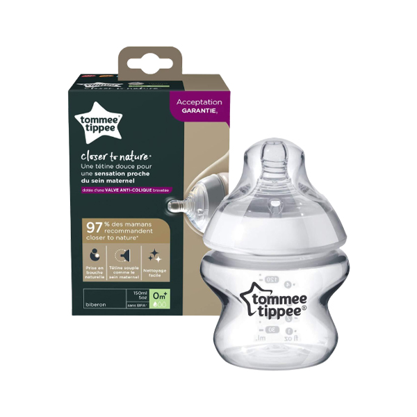 Tommee Tippee Closer To Natural Bottle White 0M+, 150Ml