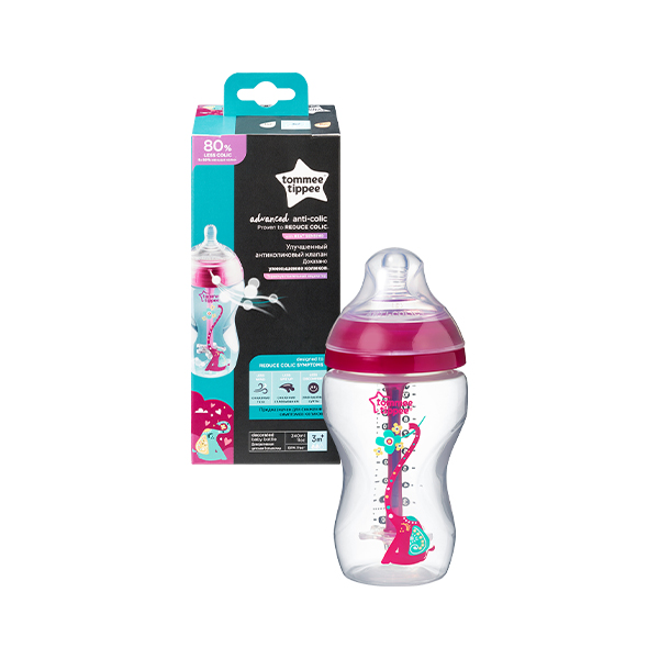 Tommee Tippee Advanced Anti Colic Bottle Pink 3M+, 340Ml