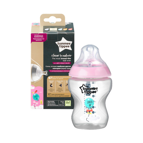 Tommee Tippee Closer To Natural Bottle Pink 0M+, 150Ml