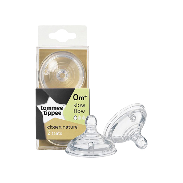 Tommee Tippee Closer To Natural Slow Flow Nipple 0M+, 2 Teats