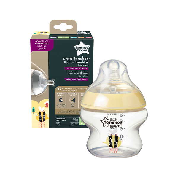 Tommee Tippee Closer To Natural Bottle Yellow 0M+, 150Ml