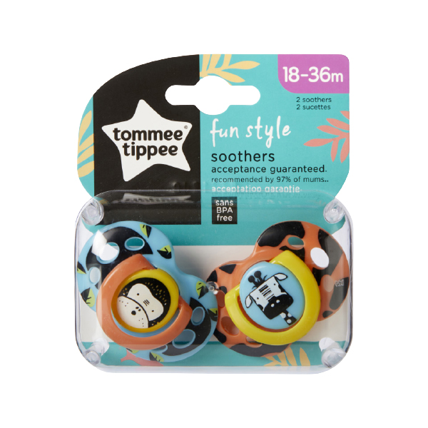 Tommee Tippee Fun Style Boy Soother 18-36M, 2 Pieces