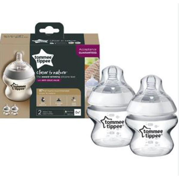 Tommee Tippee Silicone Bottle 0M+ 2*150 ML
