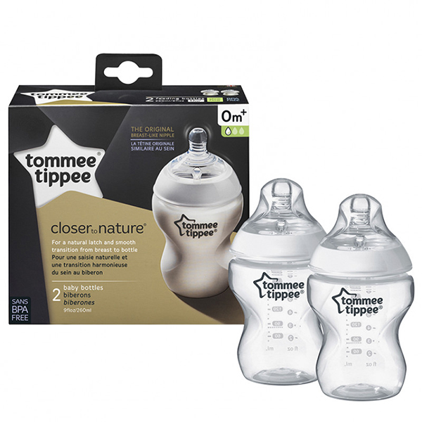 Tommee Tippee Silicone Bottle 0M+ 2*260 ML