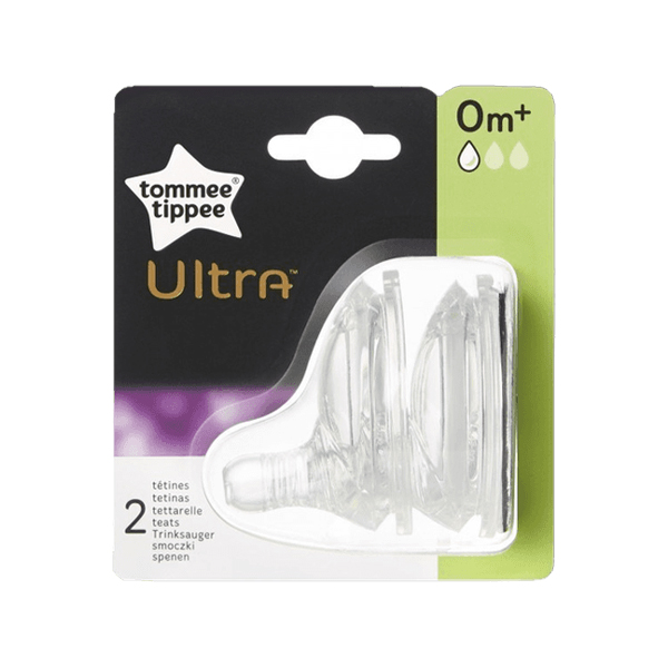 Tommee Tippee Ultra Slow Flow Nipple 0M+, 2 Teats