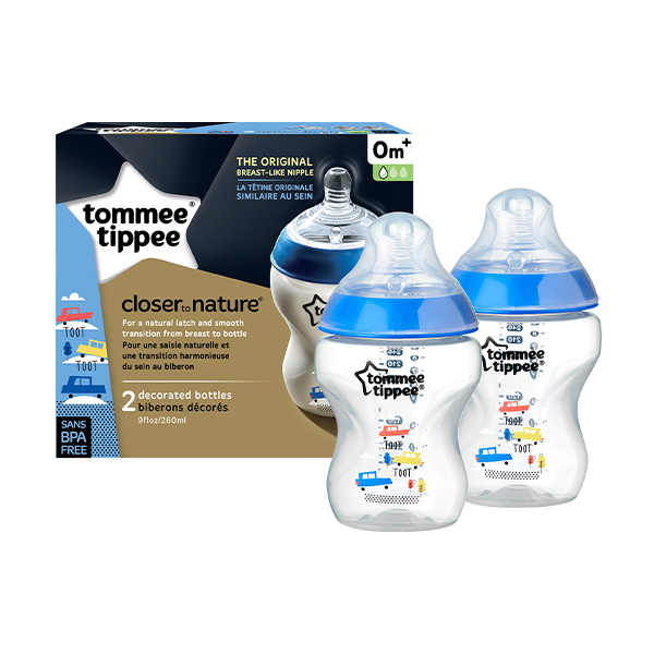 Tommee Tippee Closer To Natural Bottle 2 Pieces Blue 0M+, 260Ml