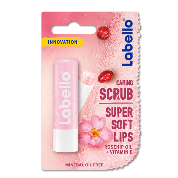 Labello Caring Lips Scrub Rosehip Oil + Vitamin E 4.8G
