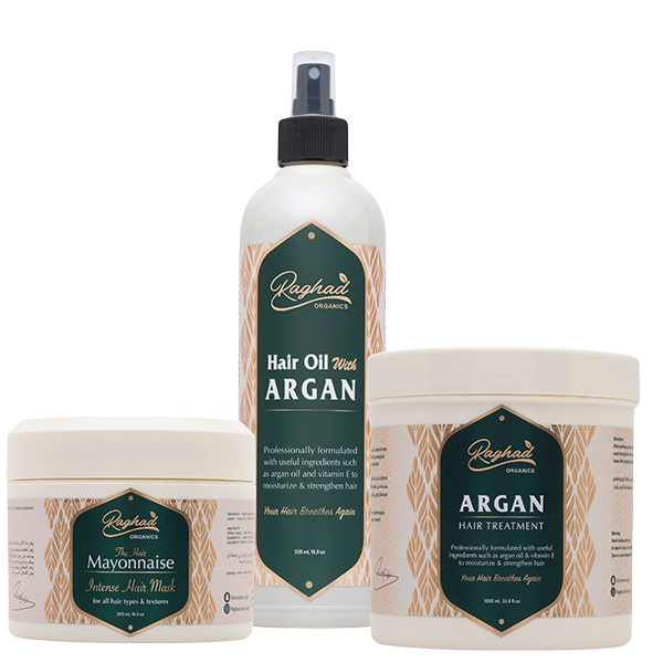 Raghad Hair Package (Mayo Mask + Argan Oil + Argan Treatment)