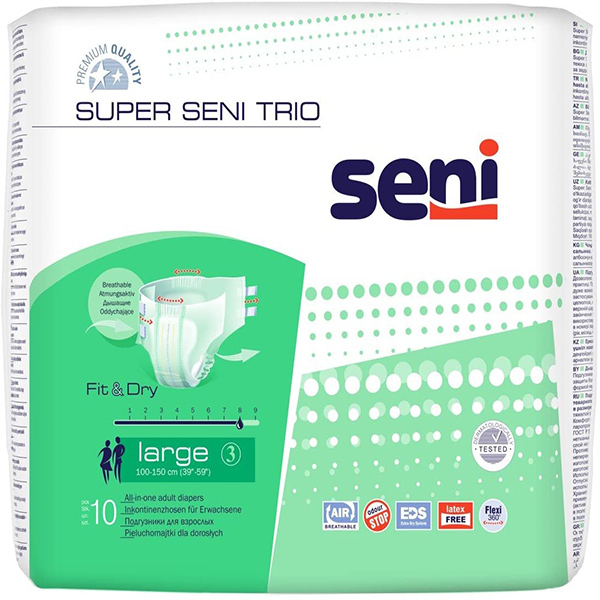 breathable all-in-one diapers super seni trio medium size