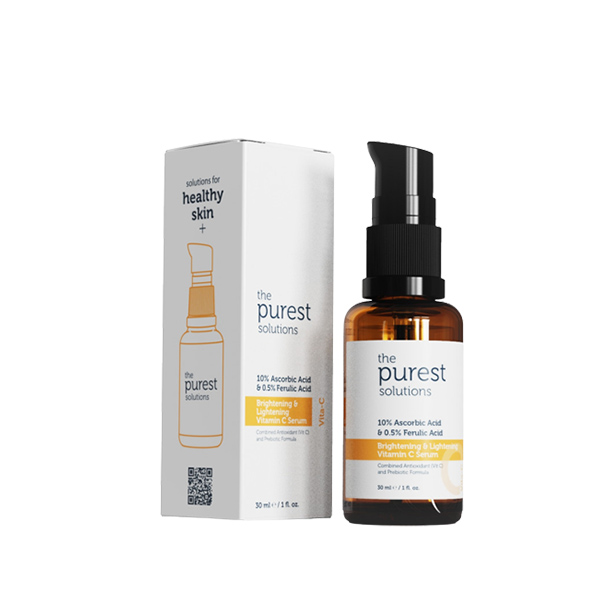 The Purest Solutions Brightening & Lightening Vitamin C Serum 10% Ascorbic Acid & 0.5% Ferulic Acid 30ML
