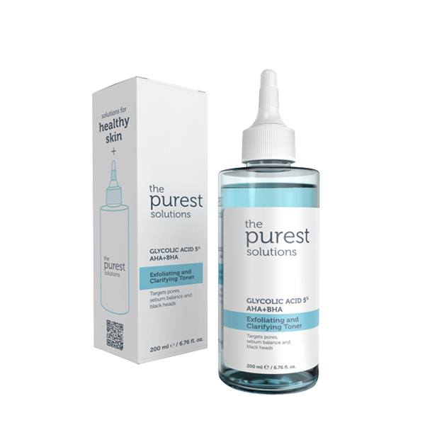 The Purest Solutions Exfoliating & Clarifying Toner Glycolic Acid 5% Aha+Bha 200ML