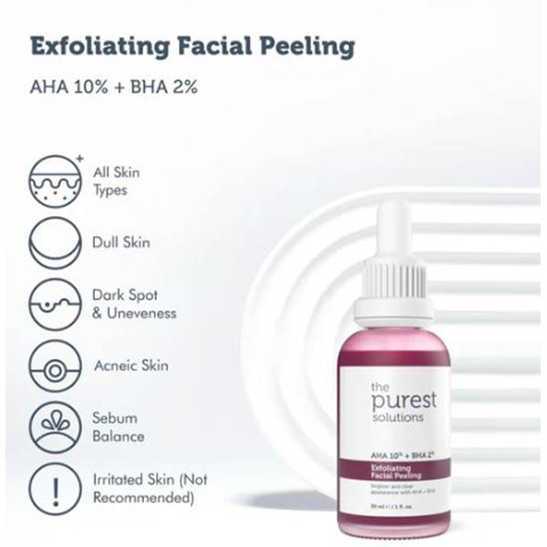 The Purest Solutions Exfoliating Facial Peeling Serum Aha %10 + Bha %2 (30ML) - Image 3