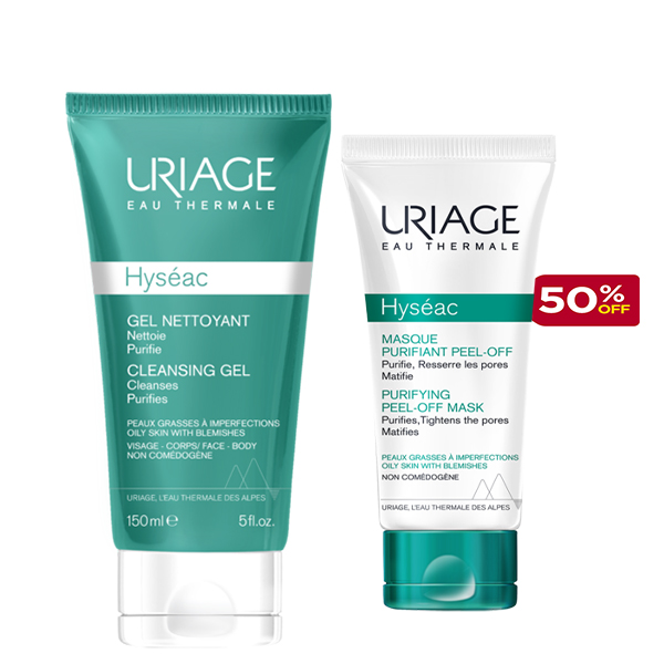 Uriage Hyseac Gel 150Ml + Hyseac Peeling Mask 50Ml Offer