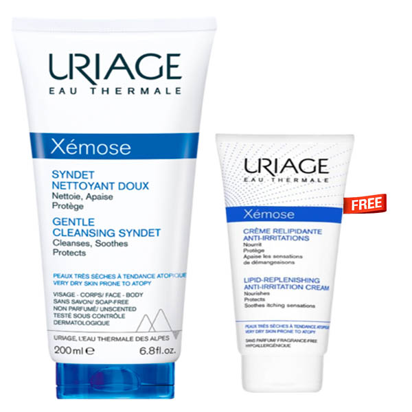 Uriage Xemose Cleanser + (Xemose Moist Cream 50Ml Free) Offer