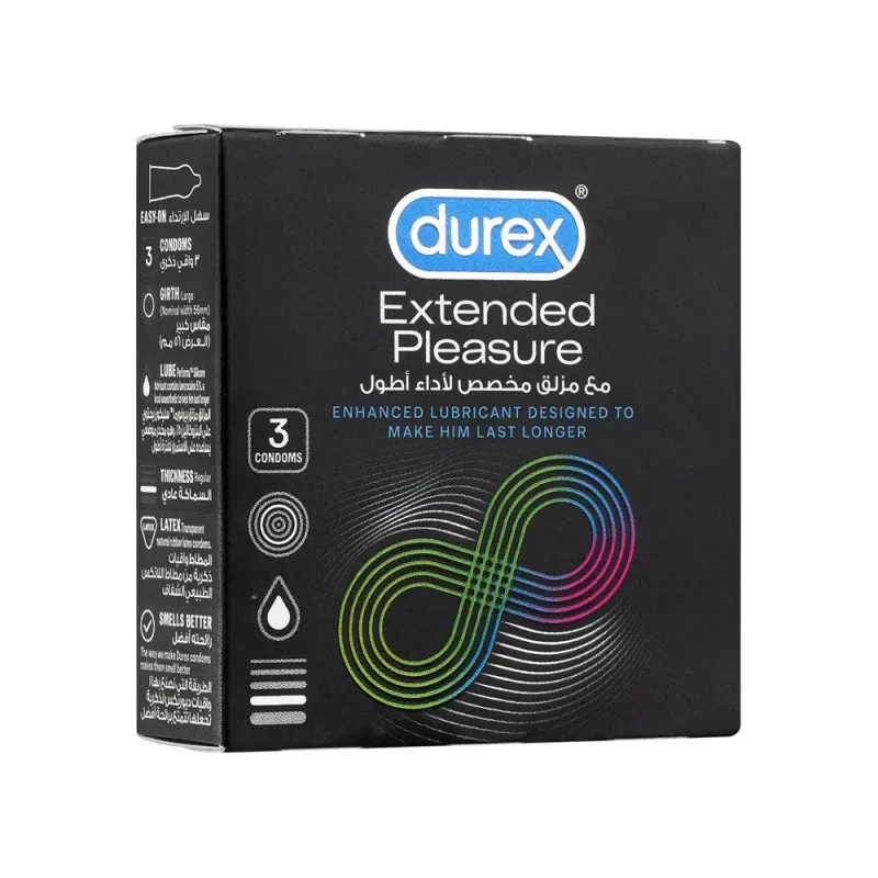 Durex Extended Pleasure Condoms, 3 Pieces
