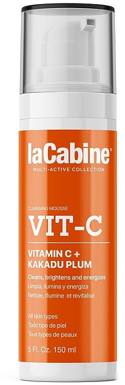 Facial cleansing mousse with vitamin C