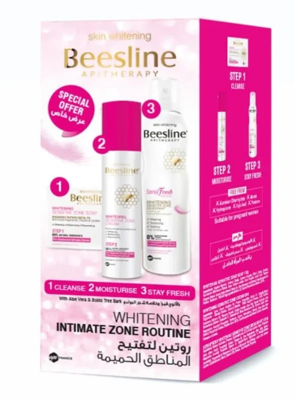Beesline routine for whitening sensitive areas