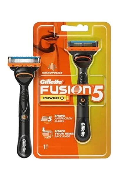 Gillette Fusion5 Power Razor for Men, 1 Gillette Power Razor Handle + 1 Blade Refill