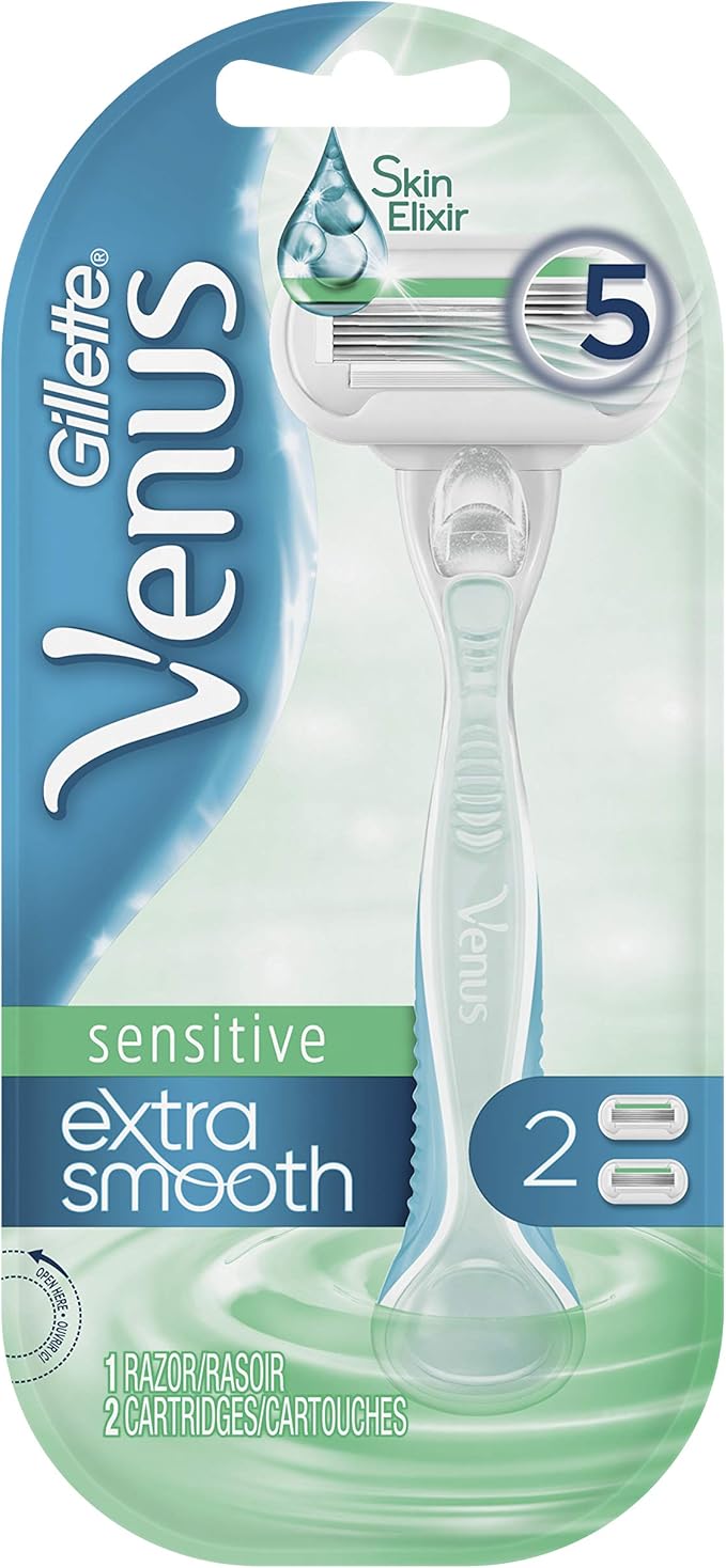 Gillette Venus Extra Smooth Sensitive Women's Razor - 1 Handle + 2 Blade Refills