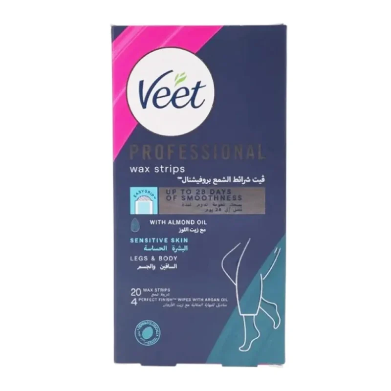 Veet Wax Strips Hair Removal for Sensitive Skin 20 Pack